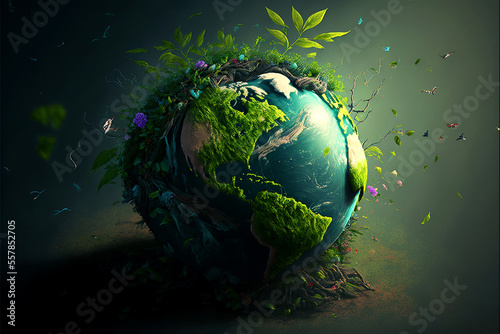 beautiful green globe for Earth day