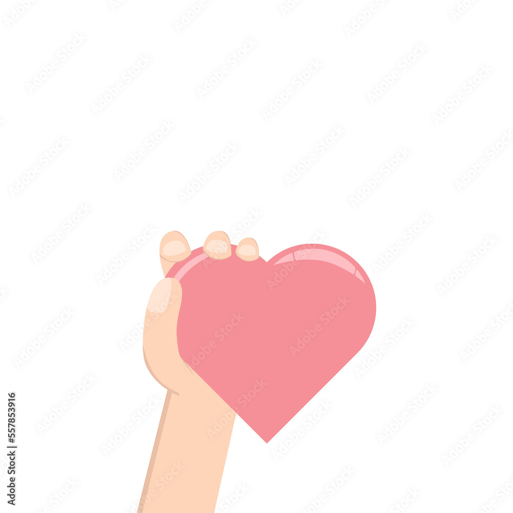Left Handed Holding Heart Love Symbol Humanity and Charity