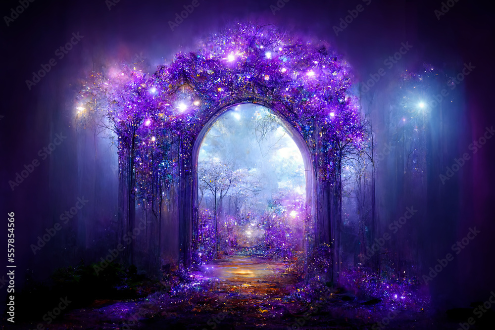 Beautiful crystal heaven. Crystal gate with crystals. Crystal kingdom