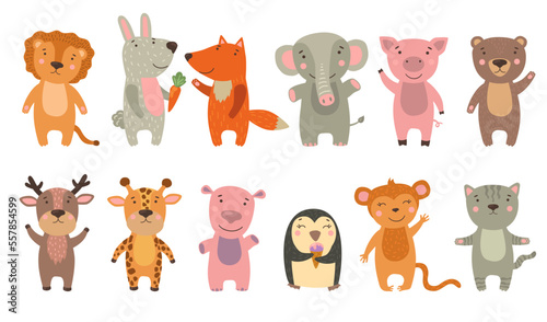 set of funny animals