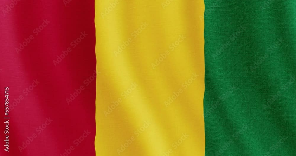 Guinean flag seamless loop animation. 4k animation background with the flag of Guinea. 4k resolution animated backdrop. Guinean flag seamless loop animation. 4k animation background with the flag of Guinea. 4k resolution animated backdrop.