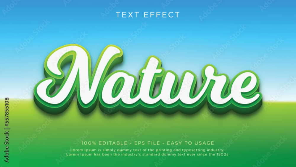 Nature 3d editable text effect Nature 3d editable text effect