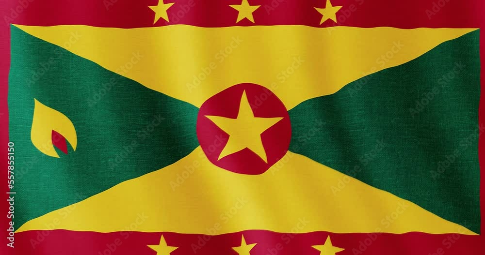 4k seamless loop animation with the flag of Grenada. Grenadian flag backdrop seamless animation. 4k seamless loop animation with the flag of Grenada. Grenadian flag backdrop seamless animation.