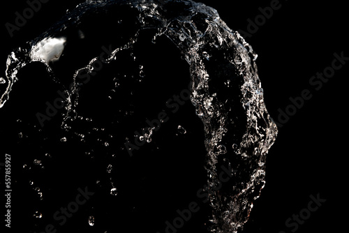 Water splash on the black background