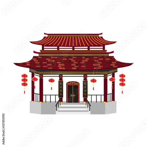 Chinese temple or monastery vector art