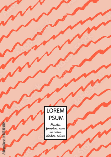 Vector Abstract Hand Drawn Scribble Cover. Minimal Artistic Sketch Poster.