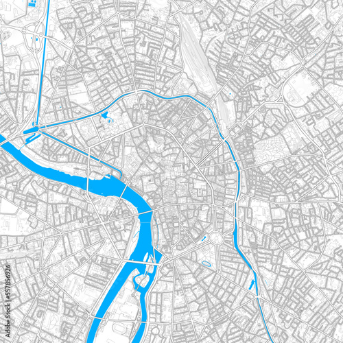 Toulouse, France high resolution vector map