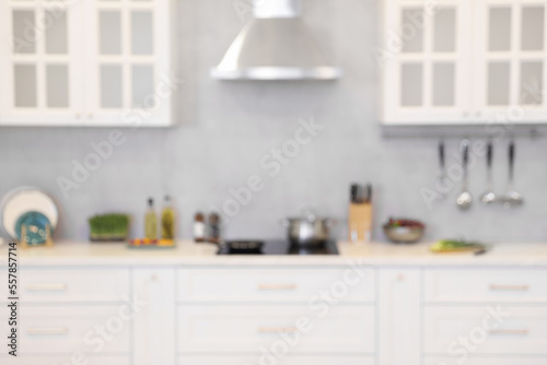 Blurred view of modern kitchen. Interior design © New Africa