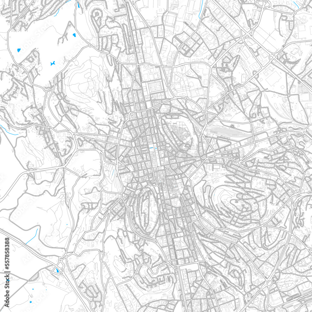 Saint-Etienne, France high resolution vector map