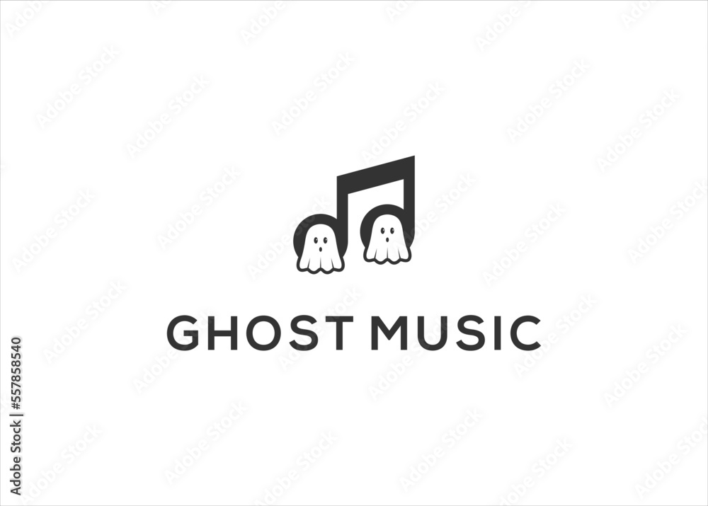 simple ghost music tone logo vector illustration simple ghost music tone logo vector illustration