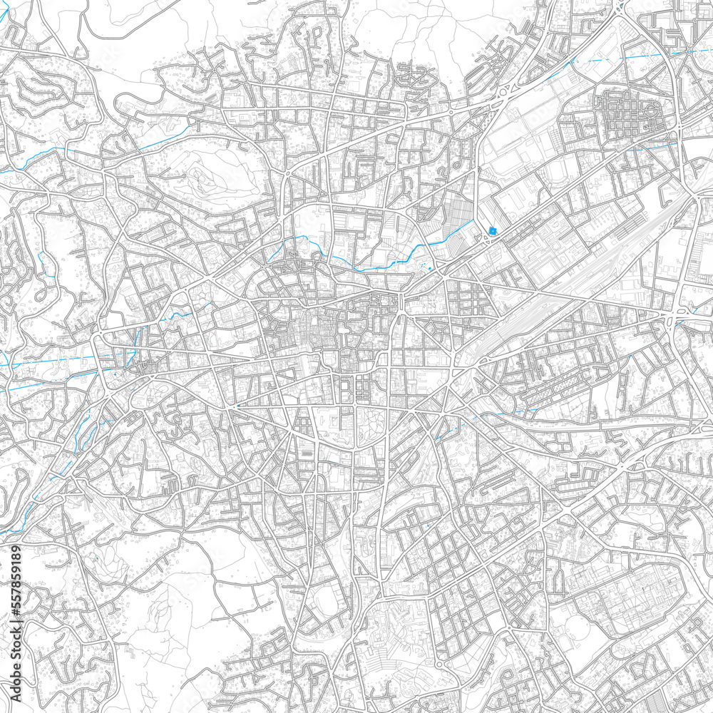 Clermont-Ferrand, France high resolution vector map