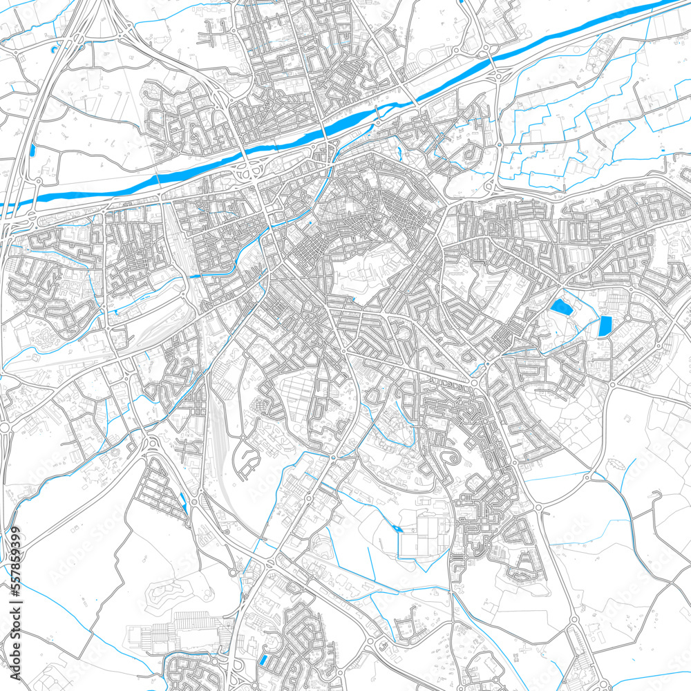 Perpignan, France high resolution vector map