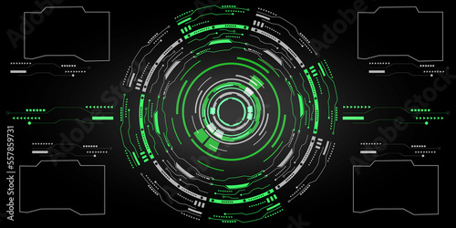 Futuristic HUD user menu interface. Abstract background. 