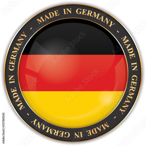 vector illustration of made in Germany banner with national flag