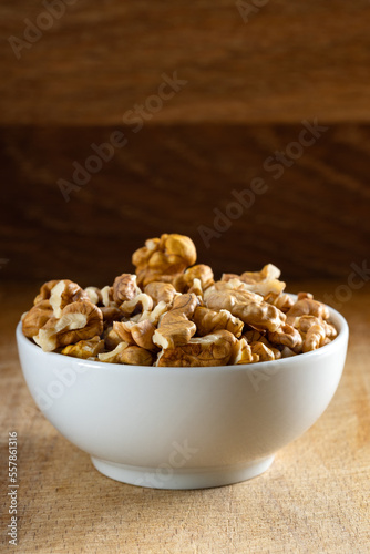 Bowl full of walnut kernels
