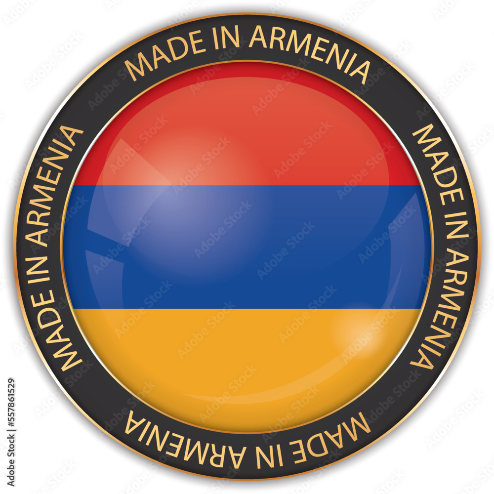 vector illustration of made in Armenia banner with national flag vector illustration of made in Armenia banner with national flag