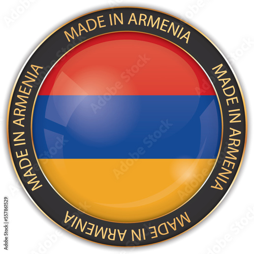 Free Download vector illustration of made in Armenia banner with national flag - GFXLoad