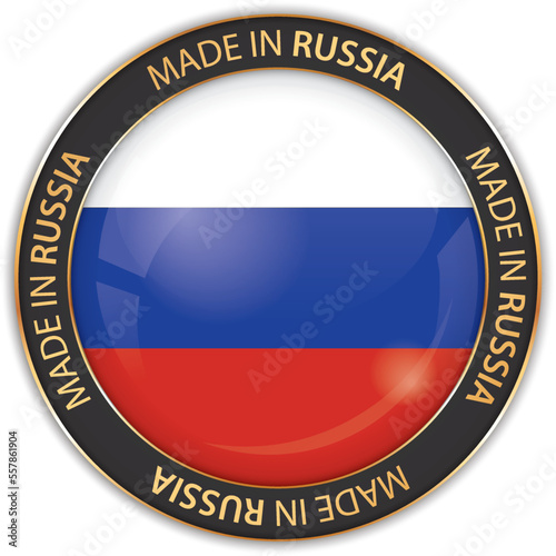 Free Download vector illustration of made in Russia banner with national flag - GFXLoad