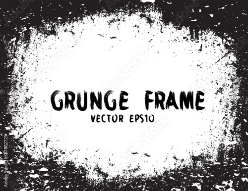 Grunge Black and White Frames . textured rectangles for image 