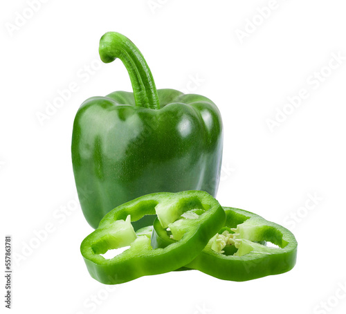 Stampa su tela Green pepper full depth of field on transparent png