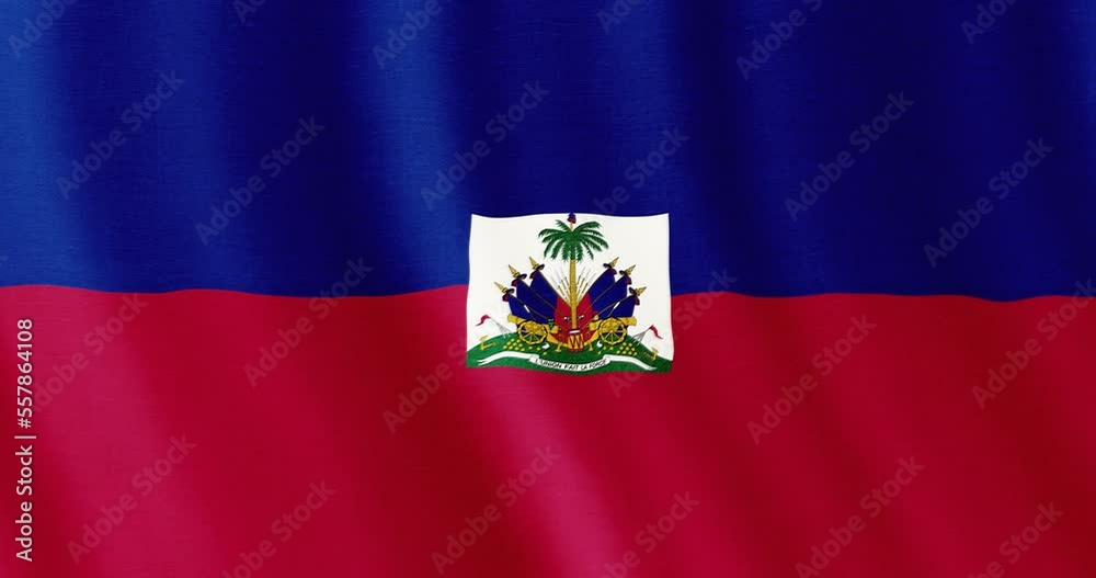 Haitian flag seamless loop animation. 4k animation background with the flag of Haiti. 4k resolution animated backdrop.