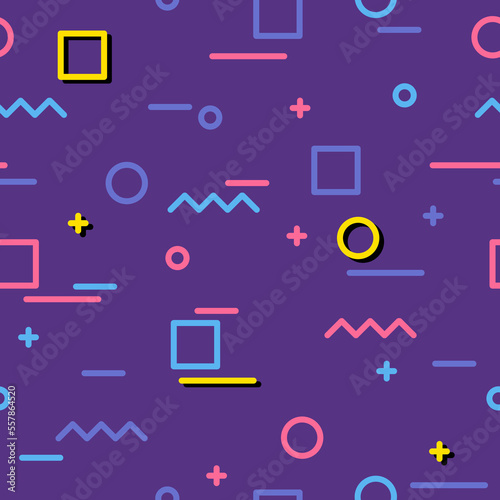 Memphis seamless vector texture. Digital graphics background.