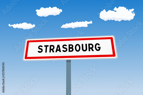 Strasbourg road sign in France