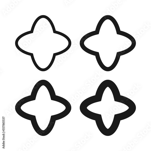 Hollow Oval Star Cross Stroke Shapes