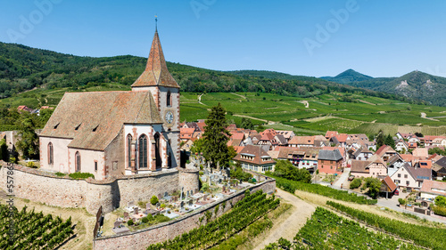 Hunawihr, Alsace, vue aérienne d'un des plus beaux villages de France