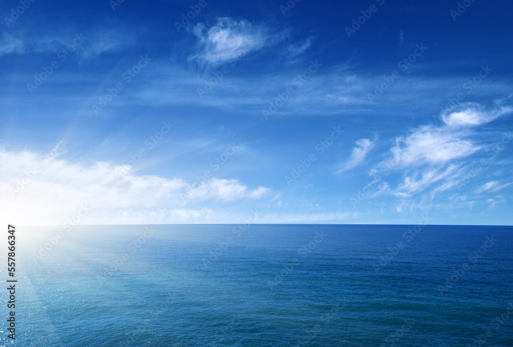 Blue sea with waves and sky Blue sea with waves and sky