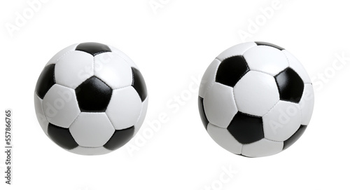 Soccer balls set isolated on white