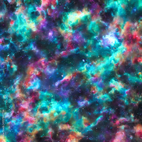 a psychedelic space full of stars and nebulae, generated by AI