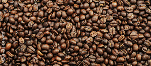 Fresh coffee beans background texture