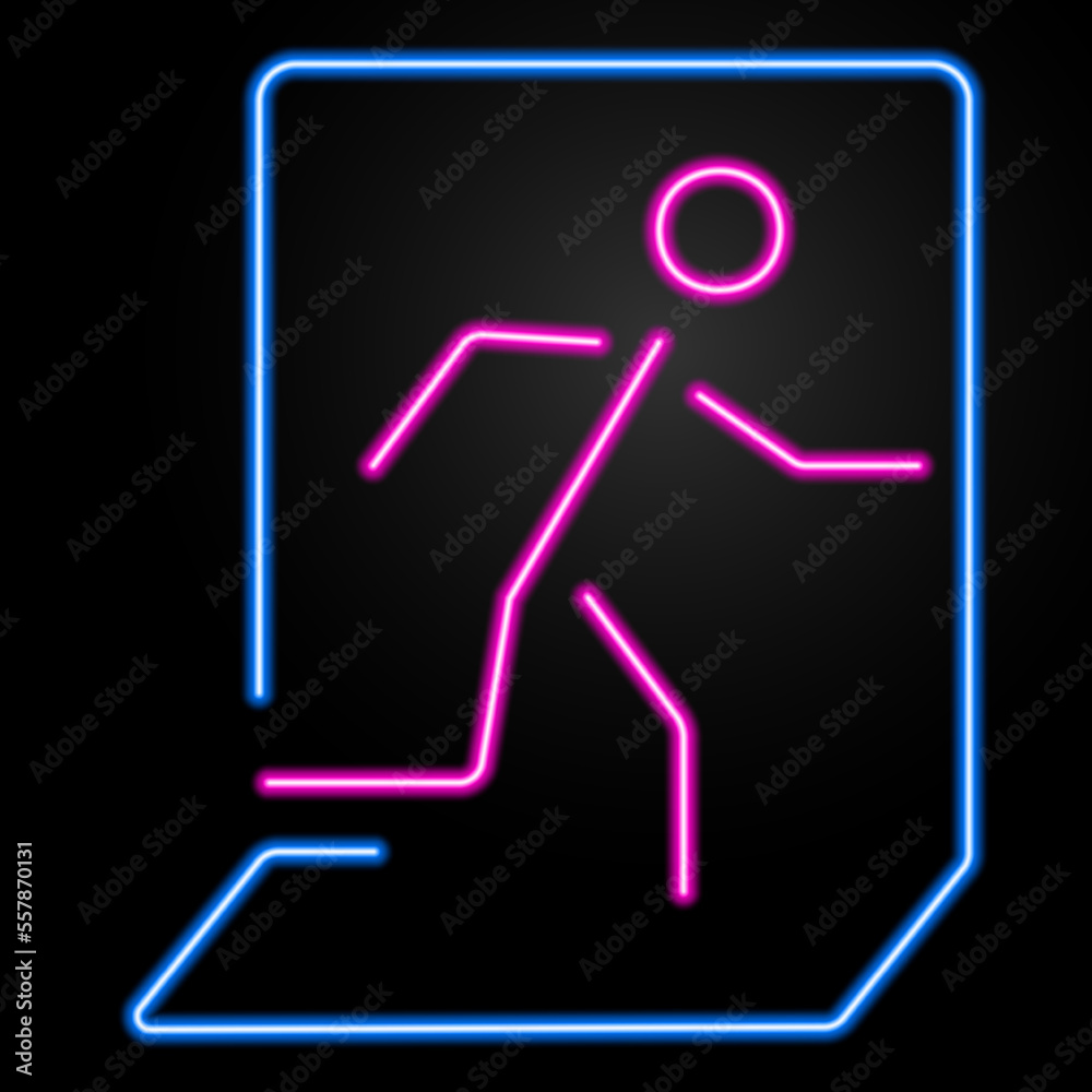 exit neon sign, modern glowing banner design, colorful modern design trends on black background. Vector illustration. exit neon sign, modern glowing banner design, colorful modern design trends on black background. Vector illustration.