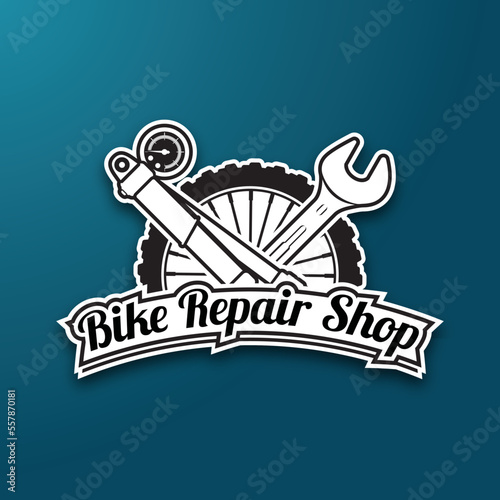 Bike repair shop vectorial end etitable logo