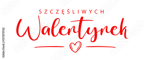 Szczęśliwych walentynek. Ilustracja wektorowa. Projekt kartki z życzeniami i sercem