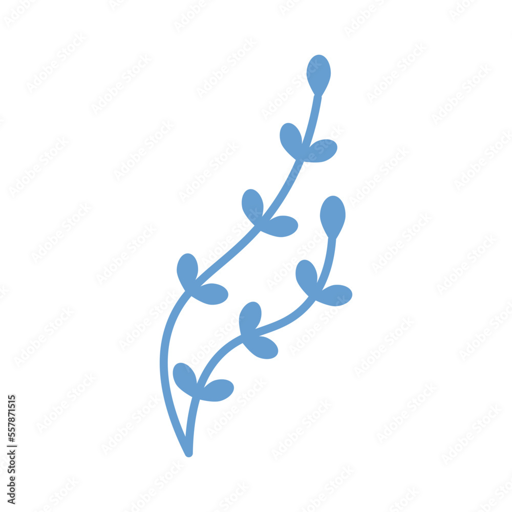 Vector blue algae in flat design. Cute water plant with leaves. Sea grass. Vector blue algae in flat design. Cute water plant with leaves. Sea grass.