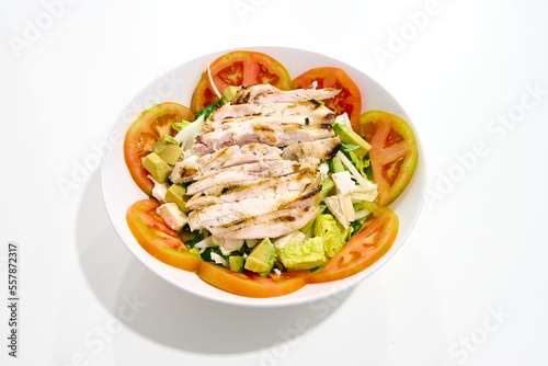 Tuna belly salad, avocado and tomatoes