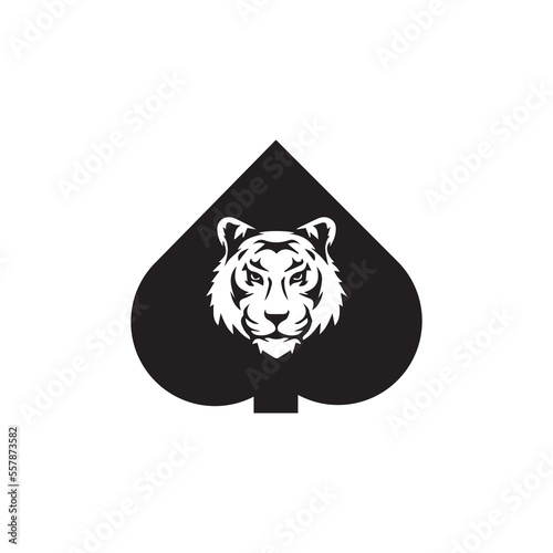 poker tiger boss logo icon illustration vector illustration. photo