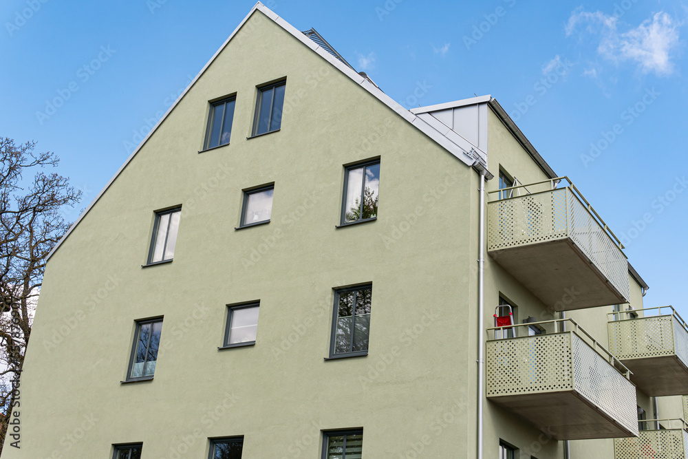 Sweden, Hassleholm– May 5, 2022: Residential building, house. Modern European architecture.