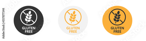 Gluten free grain icon on light background. Allergy free food product. Diet concept. Bread without bread. Outline, flat, and colored style. Healthy food symbol. Flat design.