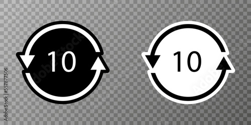 Battery recycling code 10 NiCD . Vector illustration