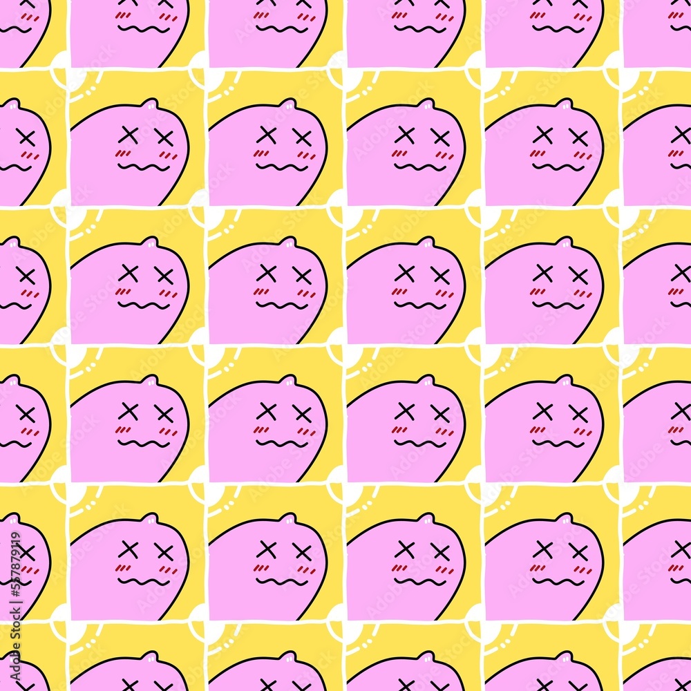 seamless pattern of cute monster cartoon seamless pattern of cute monster cartoon