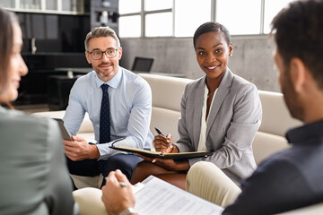 Multiethnic business people in meeting