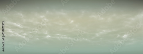 Hazy sky and white soft clouds floated in the sky. Beautiful air and sunlight with cloud scape colorful. Gloomy sky for the background. Green to gray sky background vector illustration.