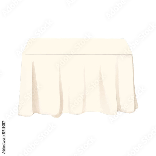 clothed table hand drawn with watercolor painting style illustration