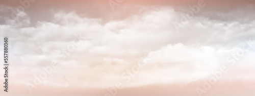 Sweet sky and white soft clouds floated in the sky on a clear day. Beautiful air and sunlight with beige cloud scape colorful. Sunset sky for background. Beige sky vector illustration.