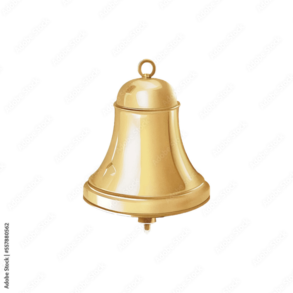 golden bell hand drawn with watercolor painting style illustration golden bell hand drawn with watercolor painting style illustration
