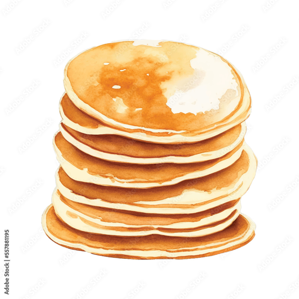 stack of pancake hand drawn with watercolor painting style illustration stack of pancake hand drawn with watercolor painting style illustration