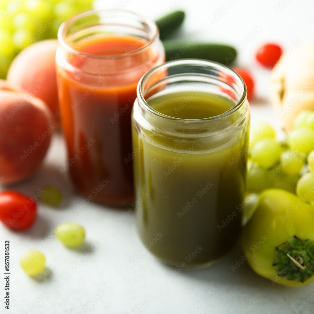 Healthy organic smoothies on a table Healthy organic smoothies on a table